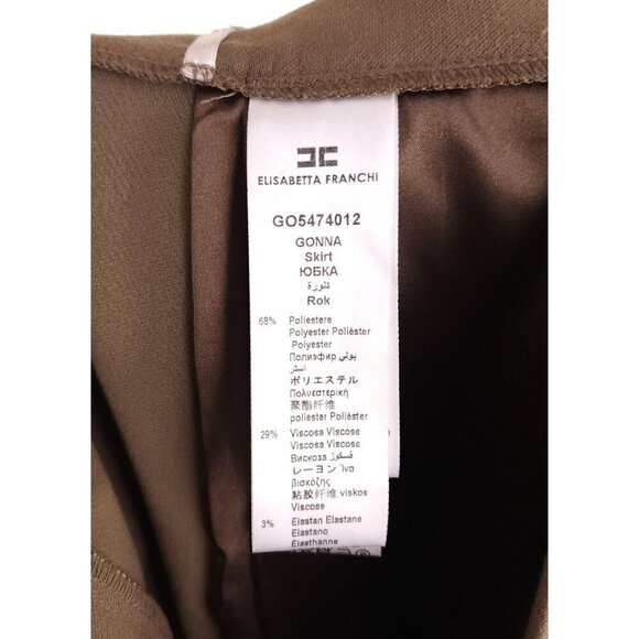 Elisabetta Franchi Reptile Panel Mini Skirt 40 US 4 S Brown NWT - Picture 11 of 13
